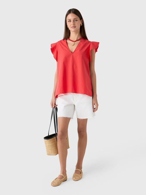 MVG Women's Ruffle Sleeve Top