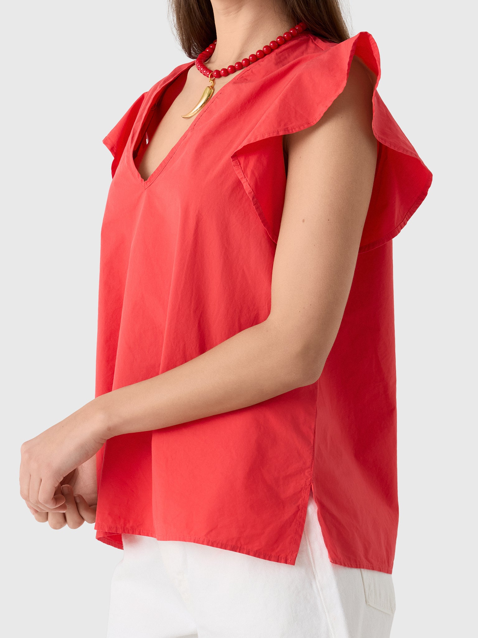 MVG Women's Ruffle Sleeve Top - Saint Bernard