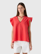 MVG Women's Ruffle Sleeve Top - Saint Bernard