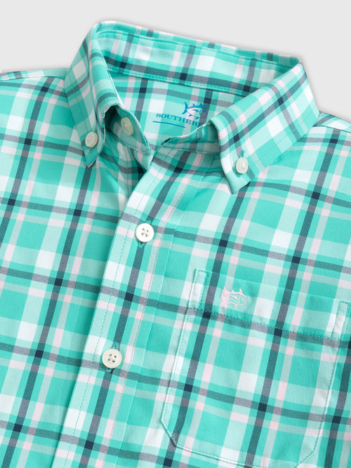 Southern Tide Boys' Intercoastal Ridge Plaid Sport Shirt