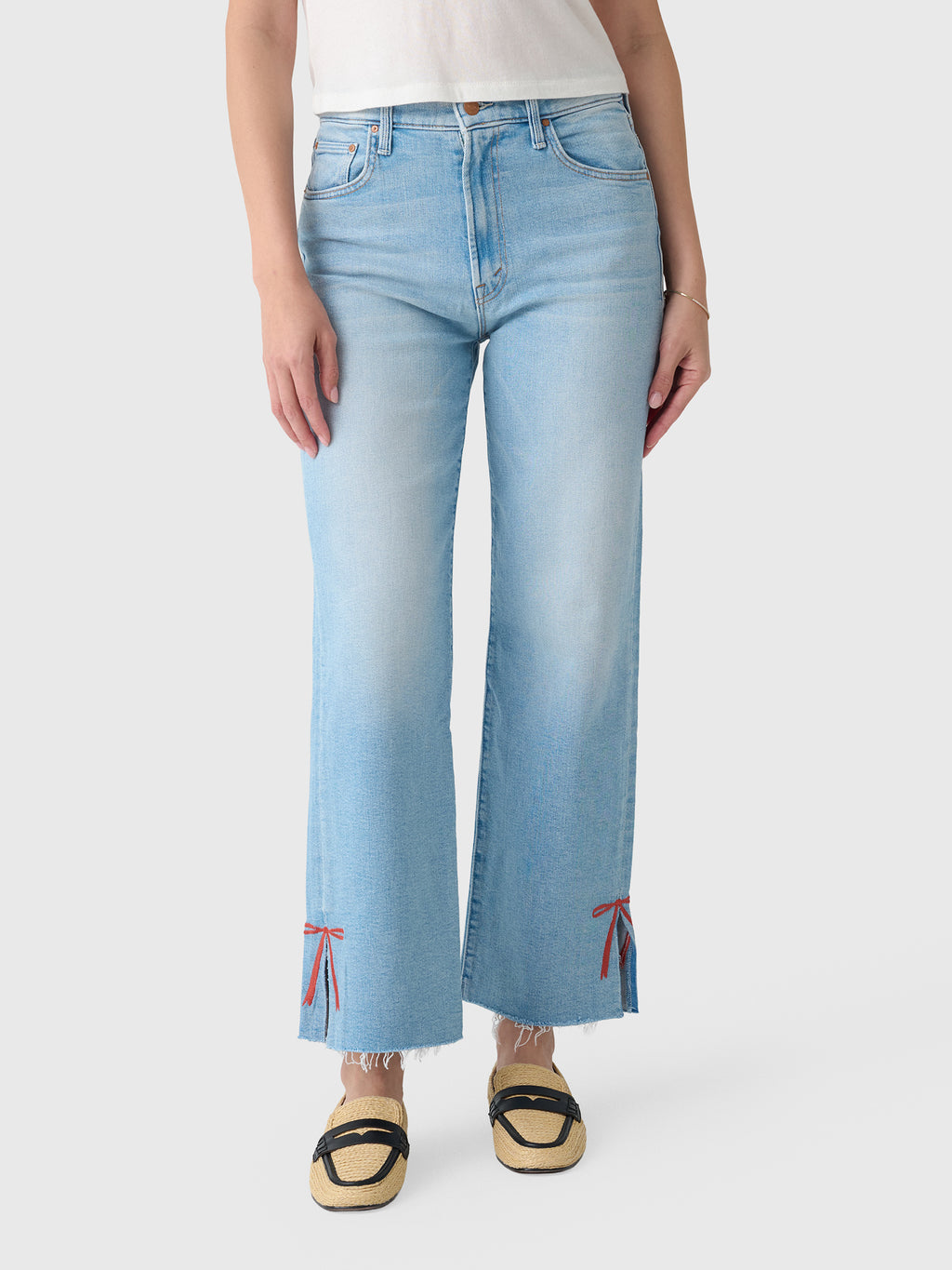 Mother Women's The Rambler Zip Slice Hover Fray Jean - Saint Bernard