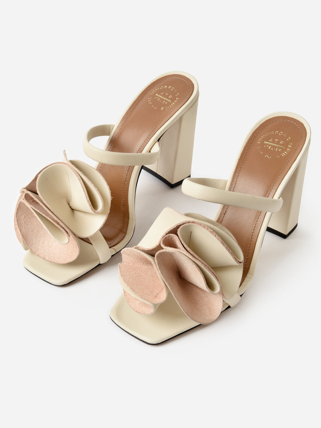 ATP Atelier Women's Fossalto Leather Heel Sandal - Saint Bernard