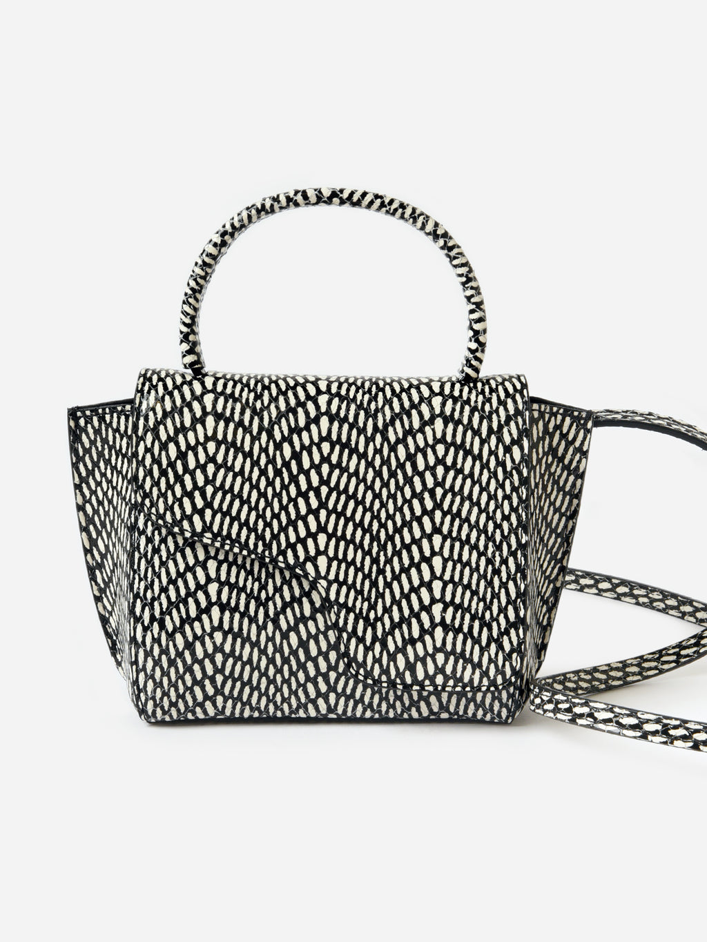 ATP Atelier Montalcino Printed Graphic Snake Leather Mini Handbag - Saint Bernard