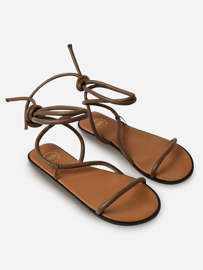 ATP Atelier Women's Lentella Flat Leather Sandal - Saint Bernard