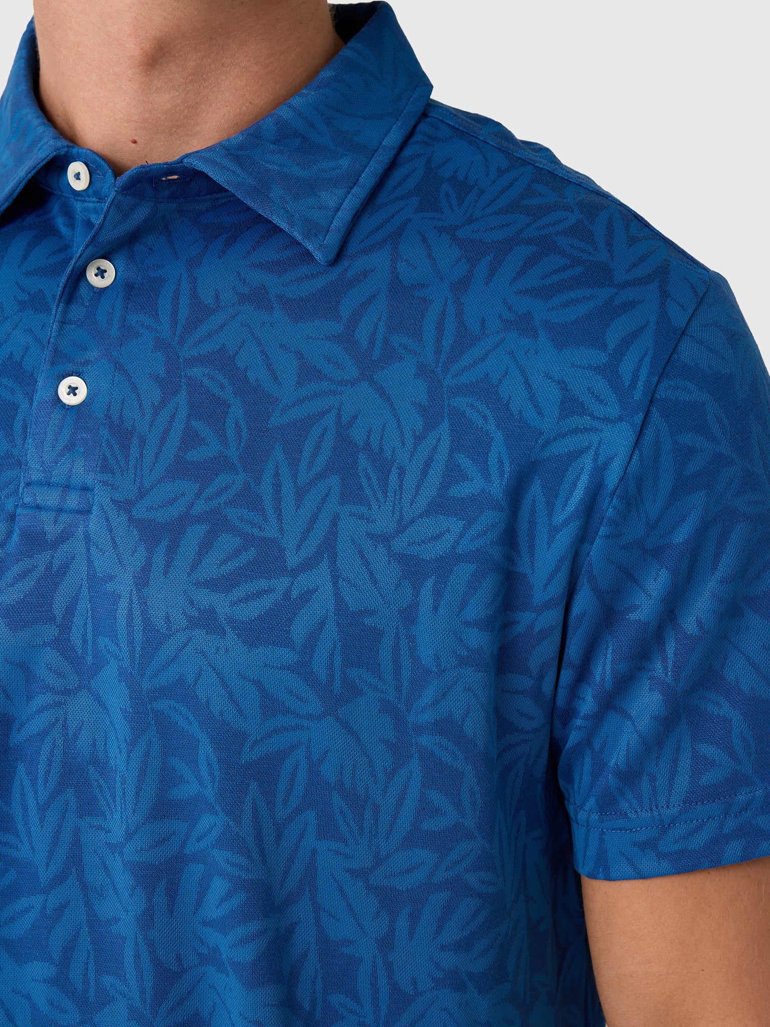Southern Tide Men's Island Fronds Jacquard Polo - Saint Bernard