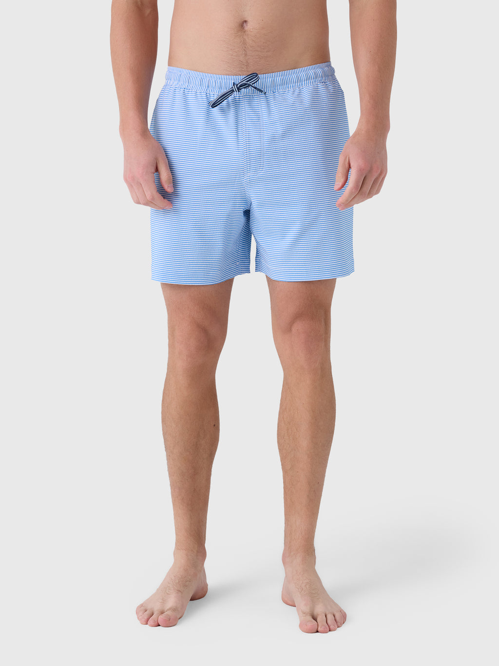Southern Tide Men's Seersucker Stripe Maritime Swim Trunk - Saint Bernard