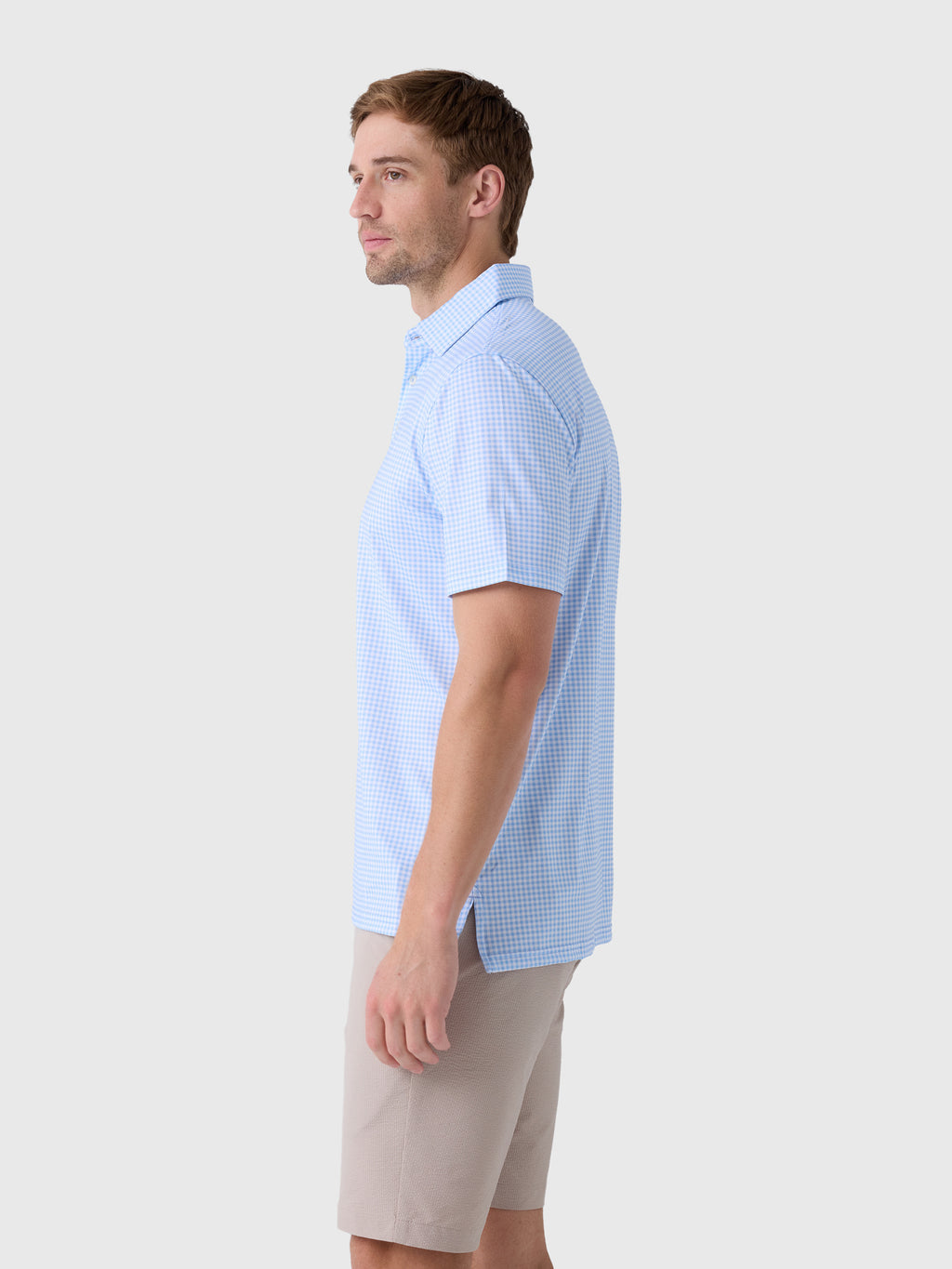 Southern Tide Men's Driver Island View Gingham Printed Polo - Saint Bernard
