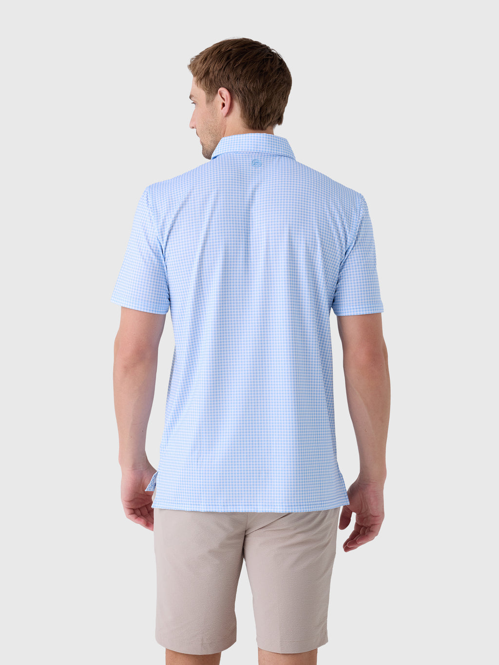 Southern Tide Men's Driver Island View Gingham Printed Polo - Saint Bernard