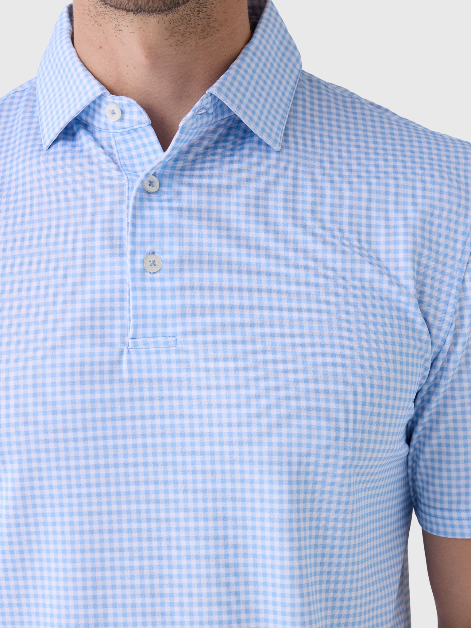 Southern Tide Men's Driver Island View Gingham Printed Polo - Saint Bernard