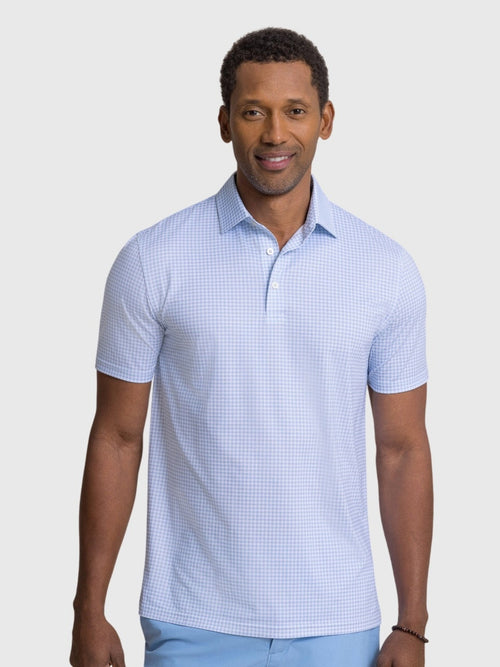 Southern Tide Men's Driver Island View Gingham Printed Polo