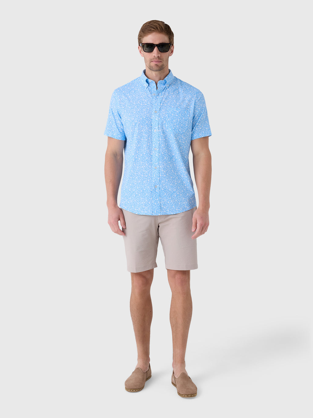 Southern Tide Men's Garden Blooms Coastal Breeze® Short Sleeve Sport Shirt - Saint Bernard
