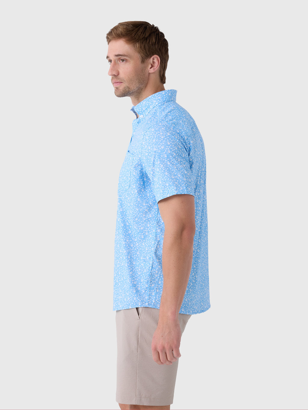 Southern Tide Men's Garden Blooms Coastal Breeze® Short Sleeve Sport Shirt - Saint Bernard