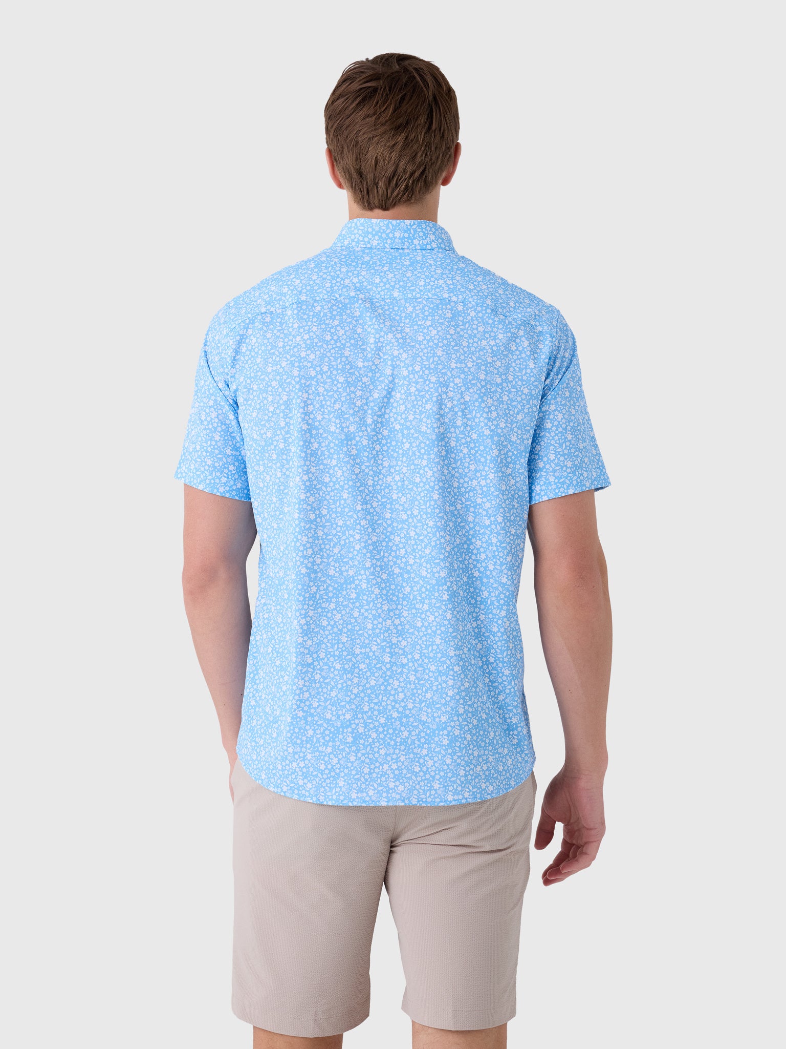 Southern Tide Men's Garden Blooms Coastal Breeze® Short Sleeve Sport Shirt - Saint Bernard