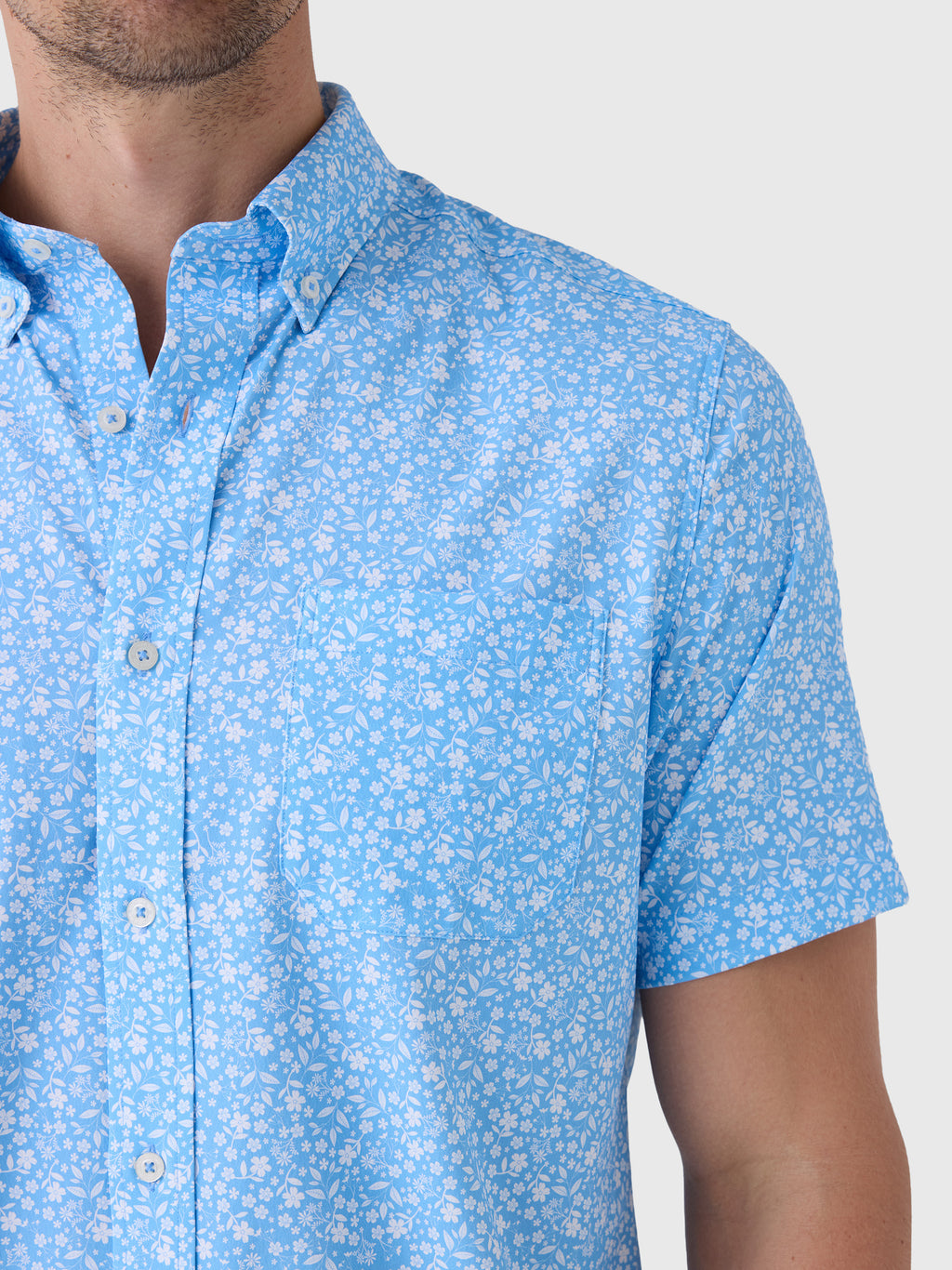 Southern Tide Men's Garden Blooms Coastal Breeze® Short Sleeve Sport Shirt - Saint Bernard