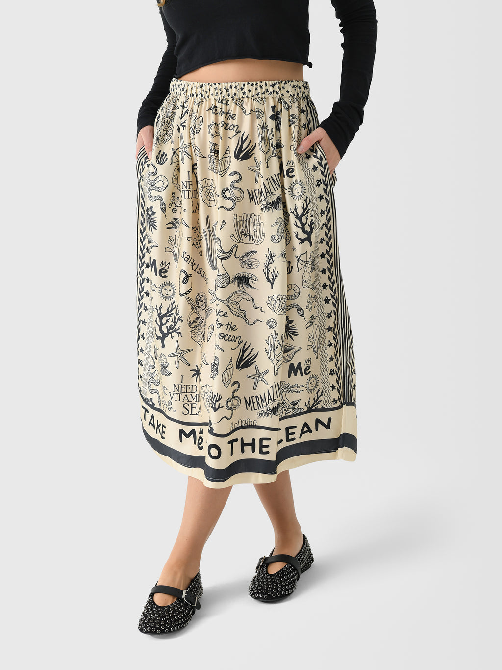 Me369 Women's Elizabeth Printed Midi Skirt - Saint Bernard