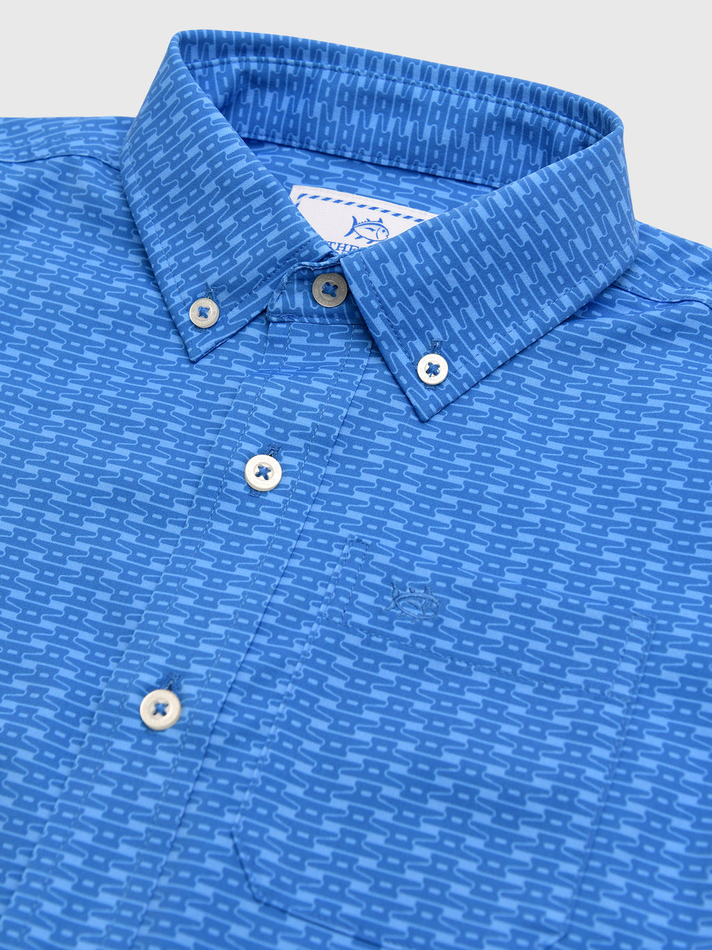 Southern Tide Boys' Pop Lock & Dock It Coastal Breeze Short Sleeve Sport Shirt - Saint Bernard