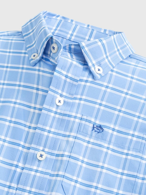 Southern Tide Boys' South Beach Plaid Coastal Breeze® Sport Shirt