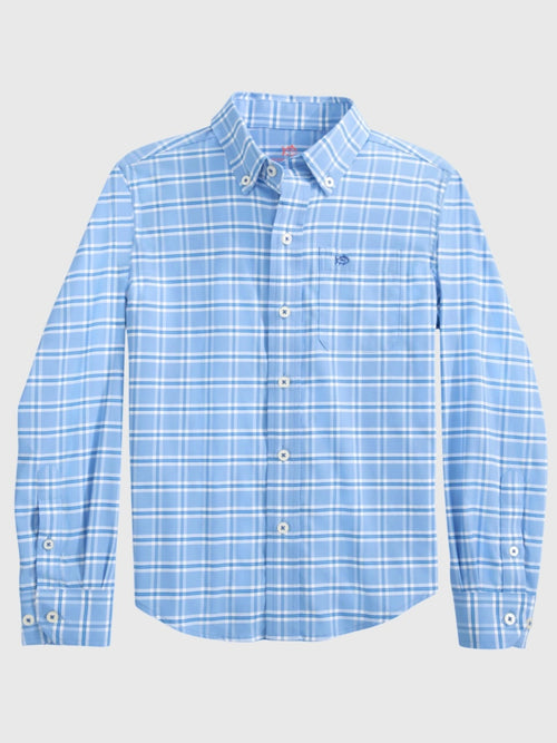 Southern Tide Boys' South Beach Plaid Coastal Breeze® Sport Shirt
