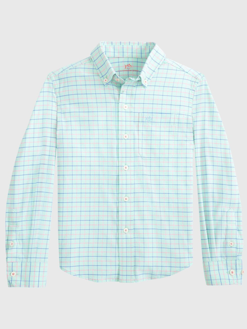 Southern Tide Boys' Edisto Island Plaid Coastal Breeze® Sport Shirt - Saint Bernard