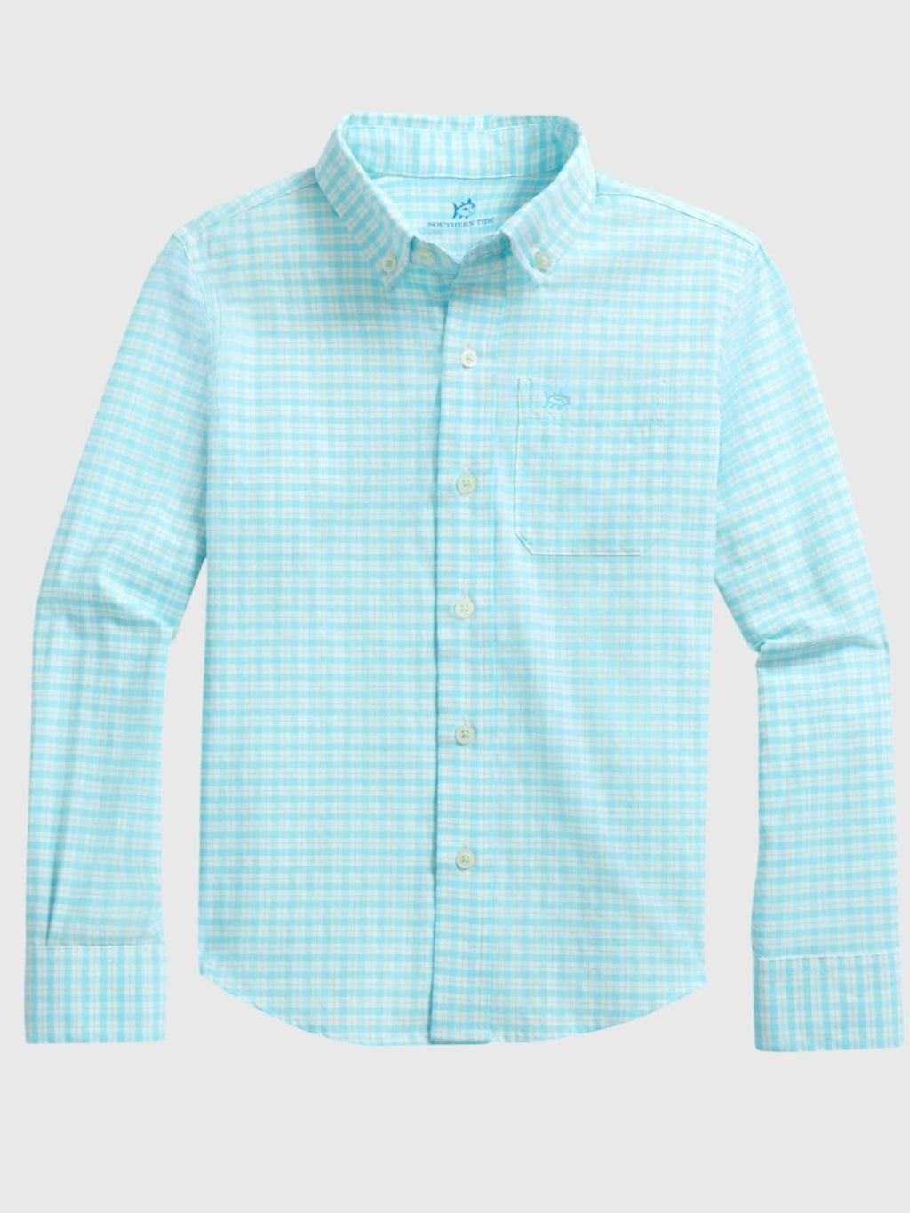 Southern Tide Boys' Precheck Plaid Coastal Breeze® Sport Shirt - Saint Bernard