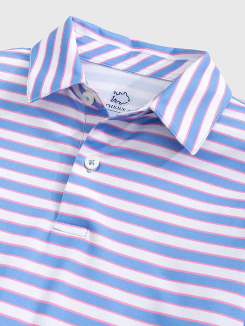 Southern Tide Boys' Driver Waterway Stripe Performance Polo