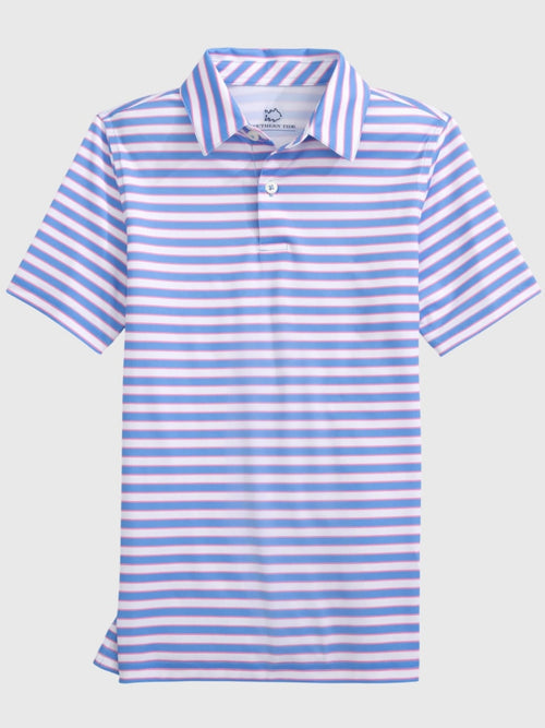 Southern Tide Boys' Driver Waterway Stripe Performance Polo