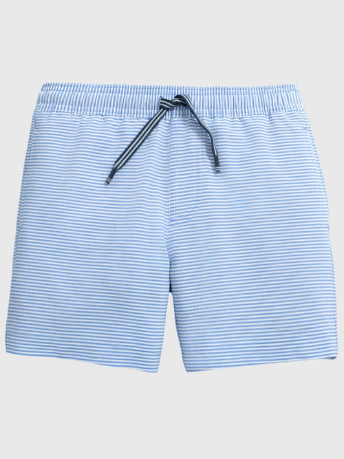 Southern Tide Boys' Gulf Haven Seersucker Stripe Maritime Swim Trunk