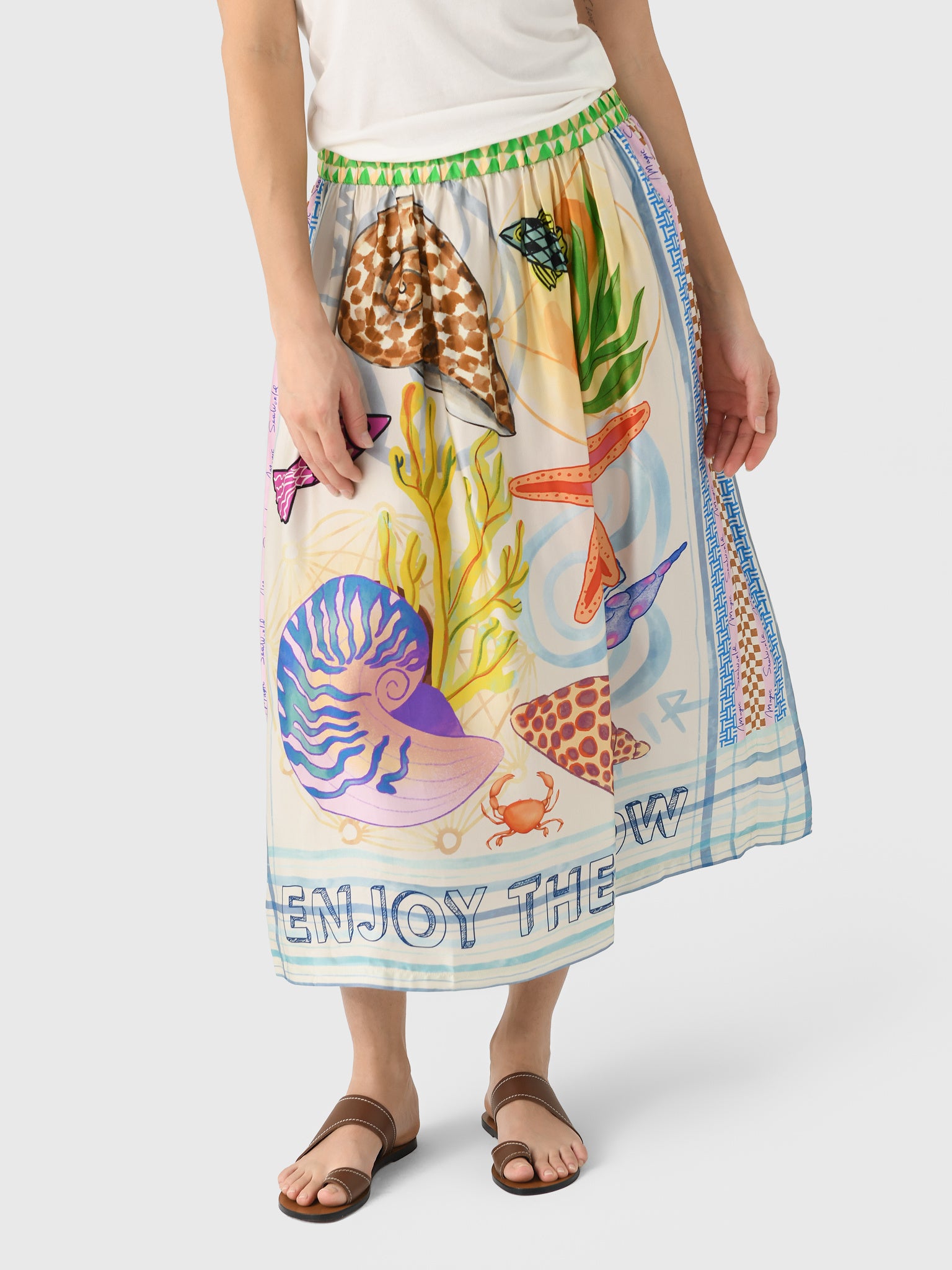 Me369 Women's Vanessa Printed Midi Skirt - Saint Bernard