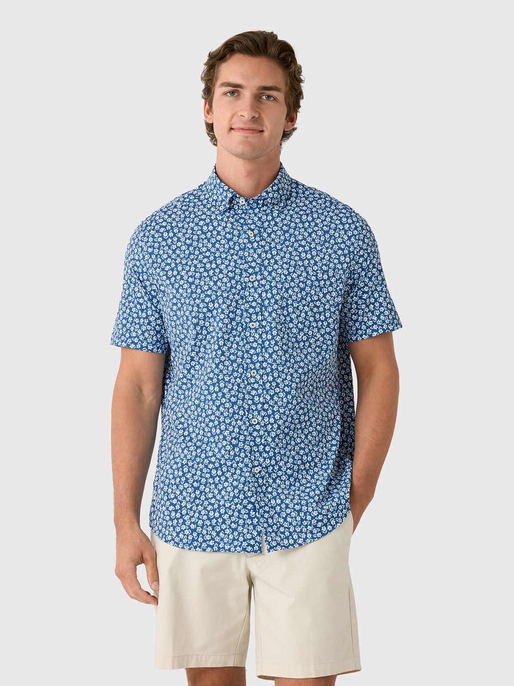 Southern Tide Men's Island Infusion Coastal Breeze Short Sleeve Sport Shirt - Saint Bernard