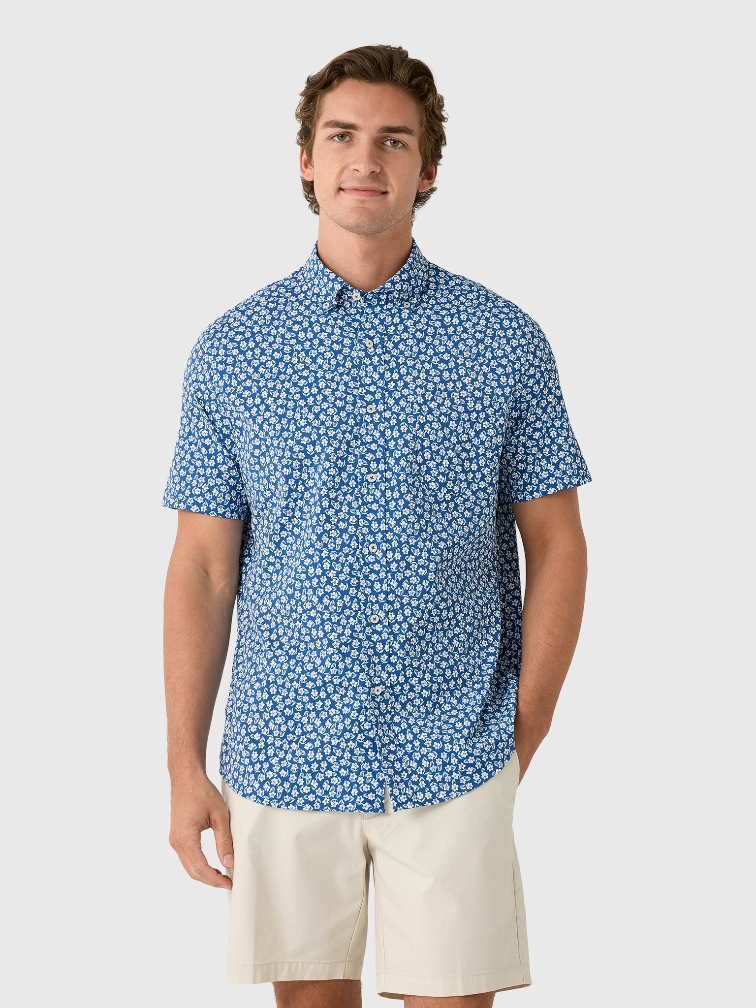 Southern Tide Men's Island Infusion Coastal Breeze Short Sleeve Sport Shirt - Saint Bernard