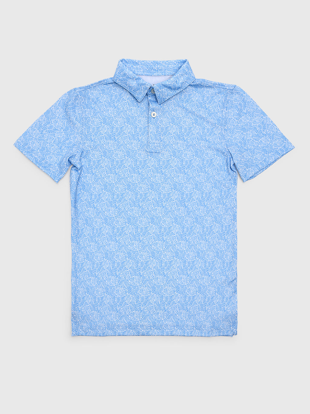 Southern Tide Boys' Driver Beach Palms Printed Performance Polo - Saint Bernard
