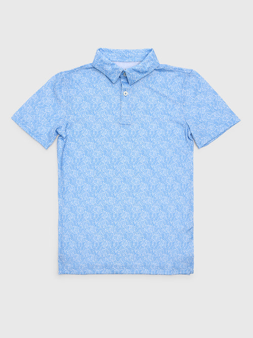 Southern Tide Boys' Driver Beach Palms Printed Performance Polo