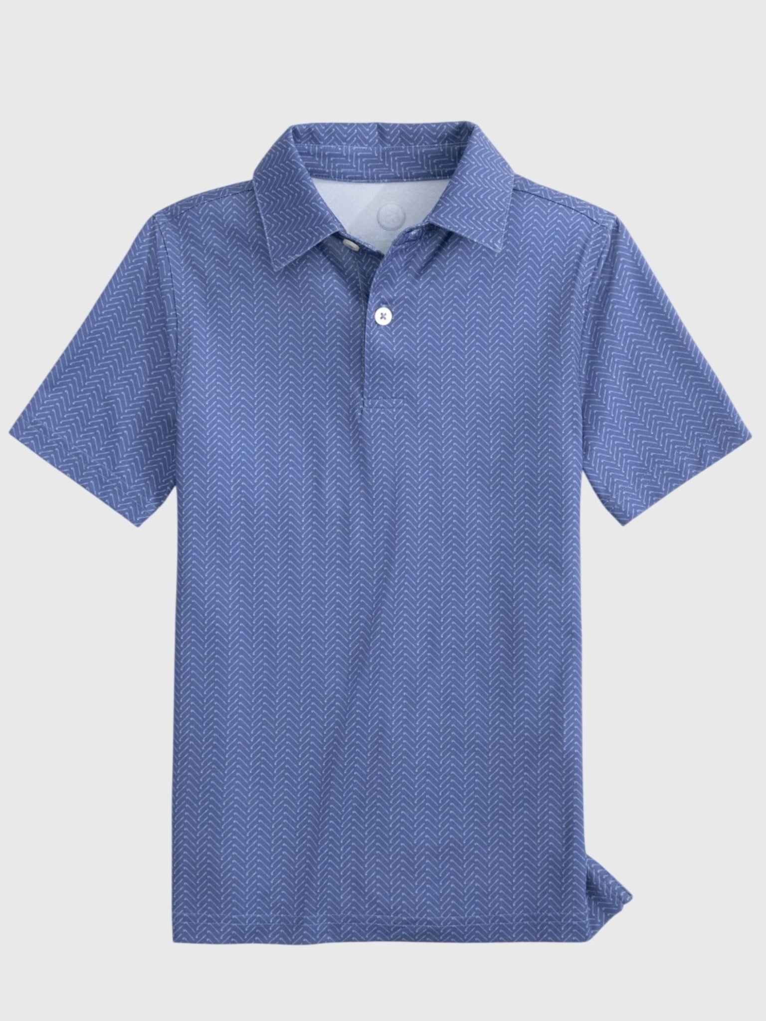 Southern Tide Boys' Driver Raise The Par Printed Performance Polo - Saint Bernard