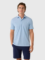 Southern Tide Men's Pelican Landing Stripe Coastal Breeze Performance Polo - Saint Bernard