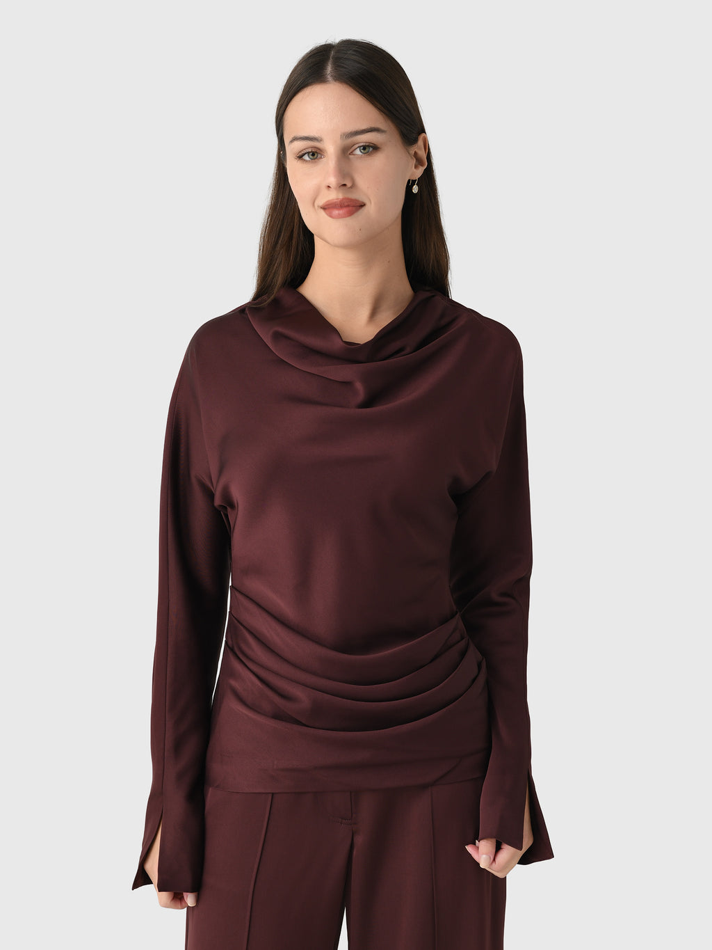 Simkhai Women's Victoria Draped Satin Top - Saint Bernard