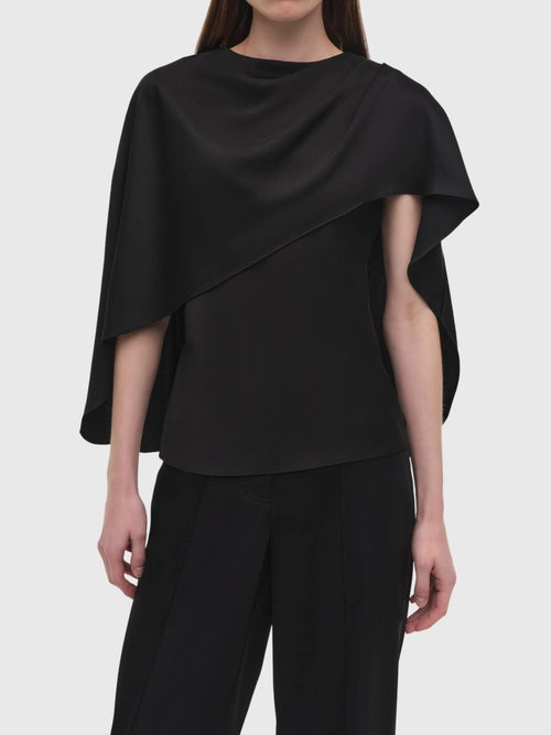 Simkhai Women's Eliora Draped Satin Cape Top - Saint Bernard