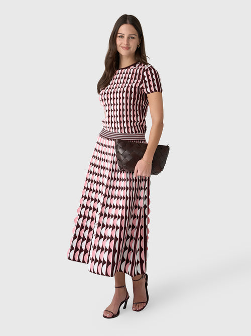 Simkhai Women's Micah Scalloped Knit Midi Skirt