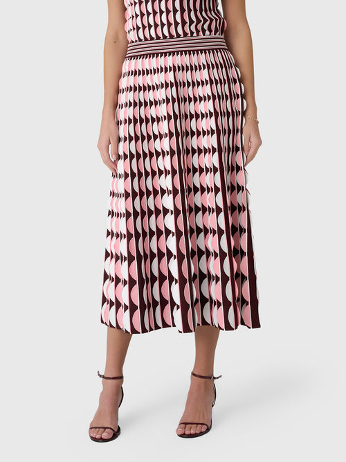 Simkhai Women's Micah Scalloped Knit Midi Skirt