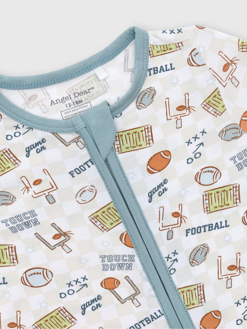 Angel Dear Baby Boys' Football Check Convertible Romper - Saint Bernard