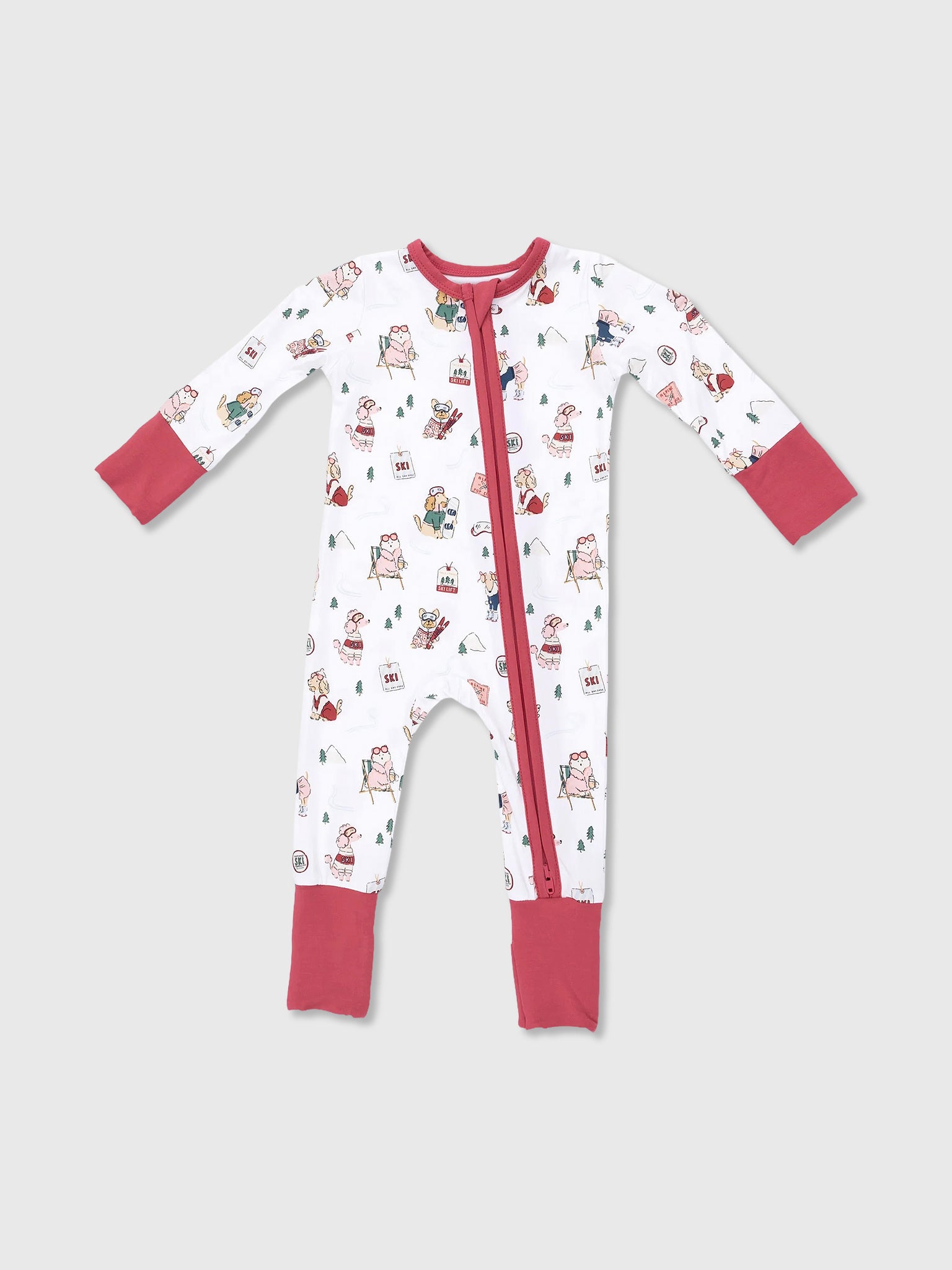 Angel Dear Baby Girls' Winter Sports Dogs Convertible Romper