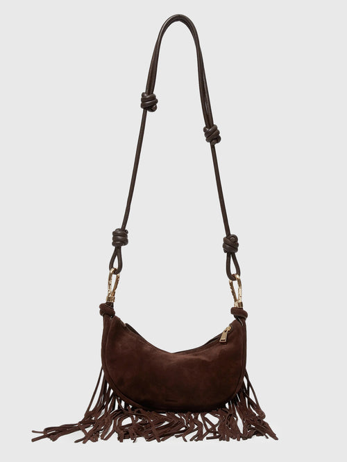 Simkhai Avery Fringe Suede Crossbody Bag