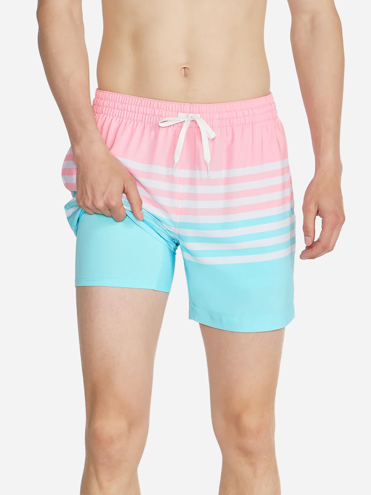 Chubbies 5.5-Inch The Flock Parties Classic Lined Swim Trunk- Magic Swim Trunk - Light/Pastel Pink