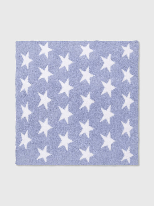 Angel Dear Baby Dusty Blue Star Chenille Blanket - Saint Bernard
