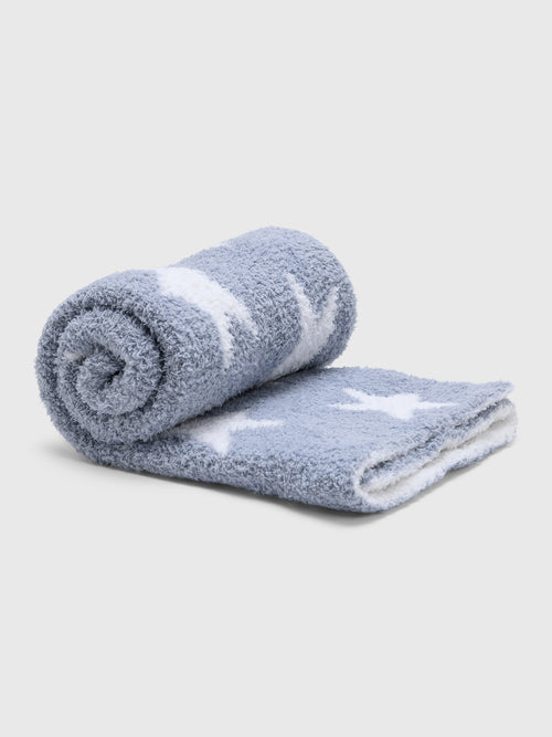 Angel Dear Baby Dusty Blue Star Chenille Blanket