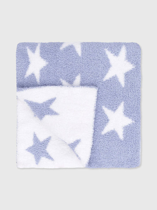 Angel Dear Baby Dusty Blue Star Chenille Blanket - Saint Bernard