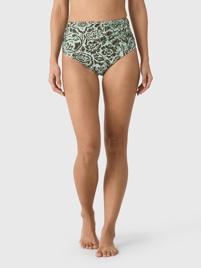 Simkhai Women's Teya High Waisted Ruched Bikini Bottom - Saint Bernard