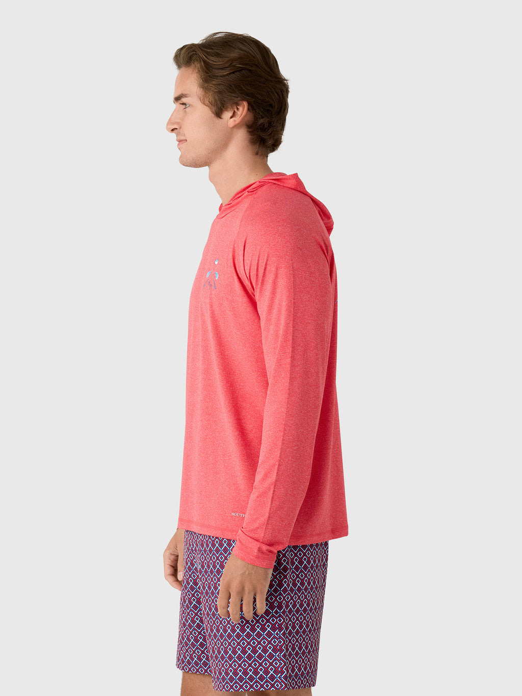 Southern Tide Men's Crossed Lines Coastal Breeze Performance Hoodie - Saint Bernard