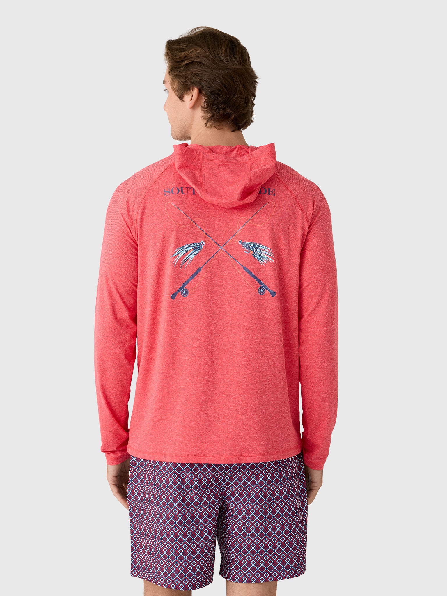 Southern Tide Men's Crossed Lines Coastal Breeze Performance Hoodie - Saint Bernard