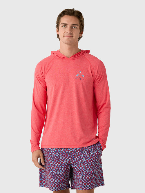 Southern Tide Men's Crossed Lines Coastal Breeze Performance Hoodie