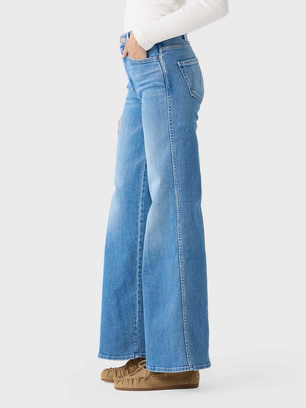 Mother Women's The Hustler Roller Double Sneak Jean - Saint Bernard